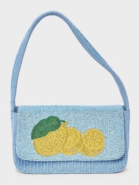 Blue Lemon Summer Beaded Flap Shoulder Bag A New Day Spring Flowers New tag